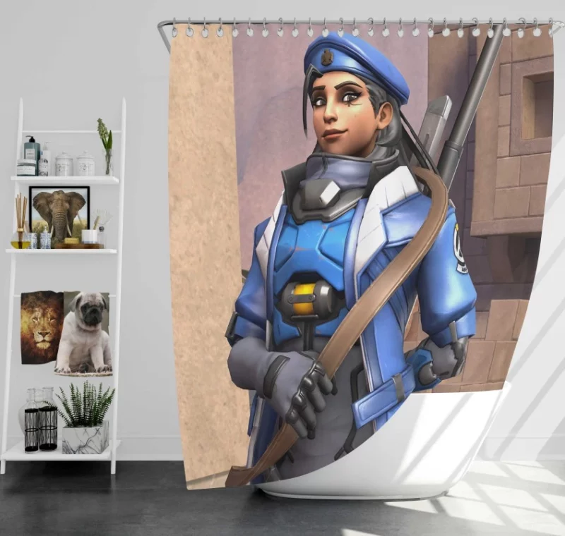 Captain Amari Overwatch Ana Bath Shower Curtain