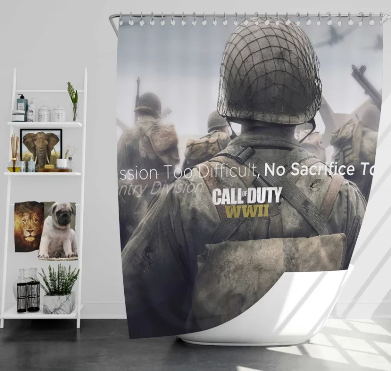 Cod Game Soldier Call Of Duty Wwii Bath Shower Curtain