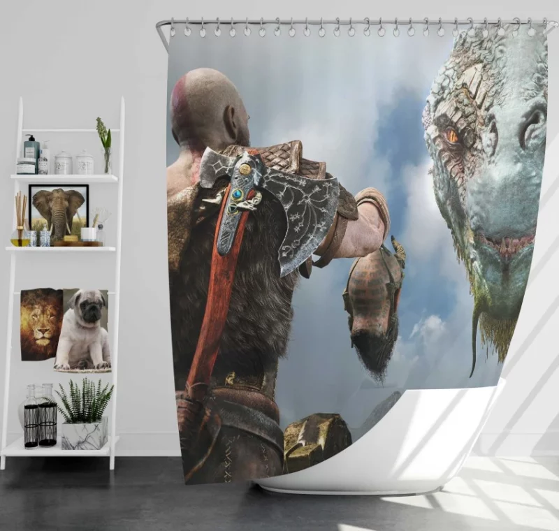 Collection God Of War Kratos Bath Shower Curtain