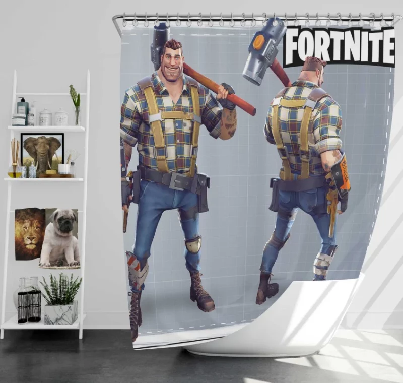 Constructor Fortnite Bath Shower Curtain