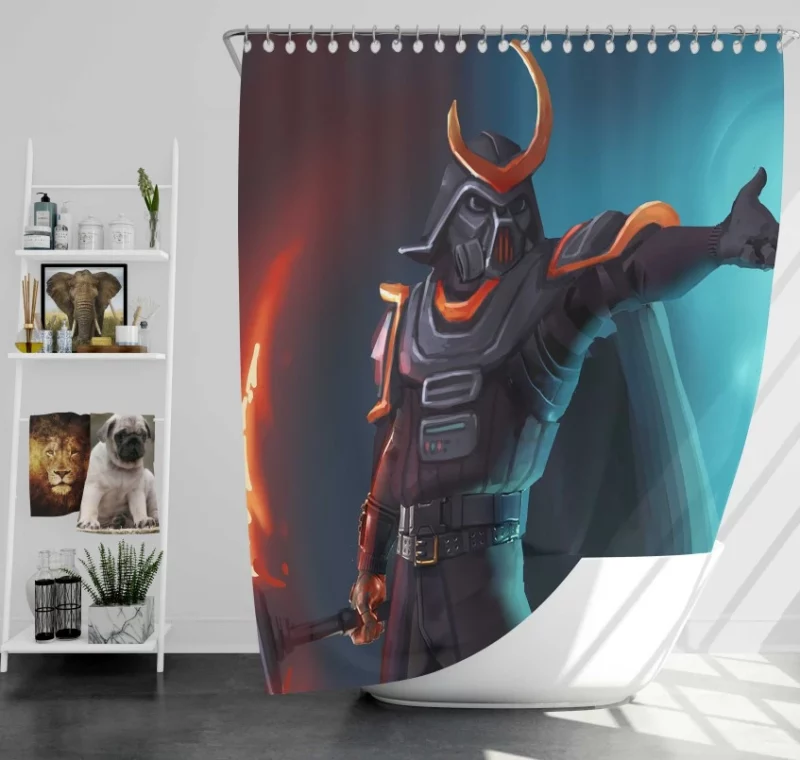 Cool Fortnite Background Bath Shower Curtain