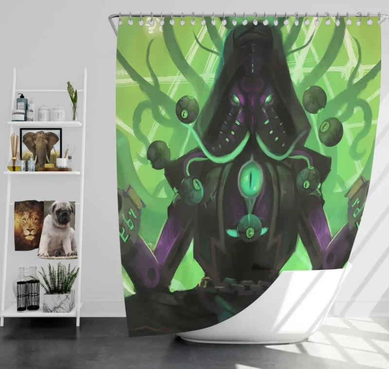 Cultist Zenyatta Overwatch Video Game Bath Shower Curtain