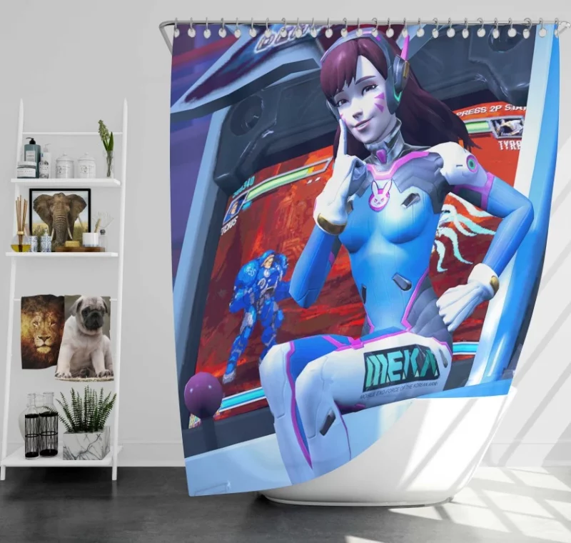 D.va Overwatch Amazing Quality Bath Shower Curtain