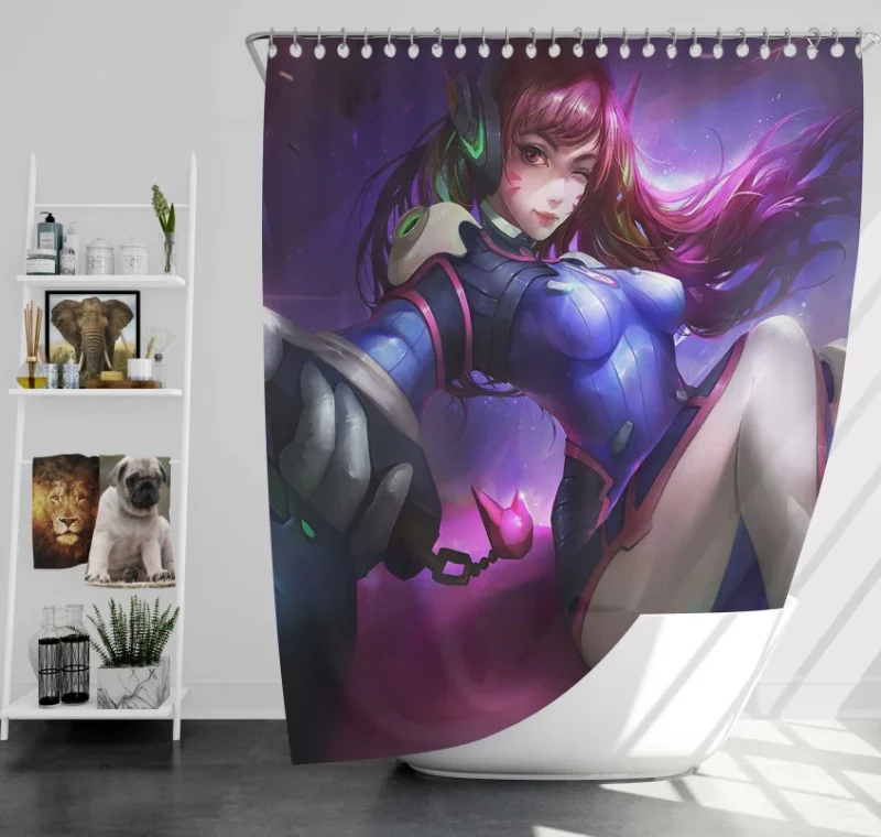 D.va Overwatch Bath Shower Curtain