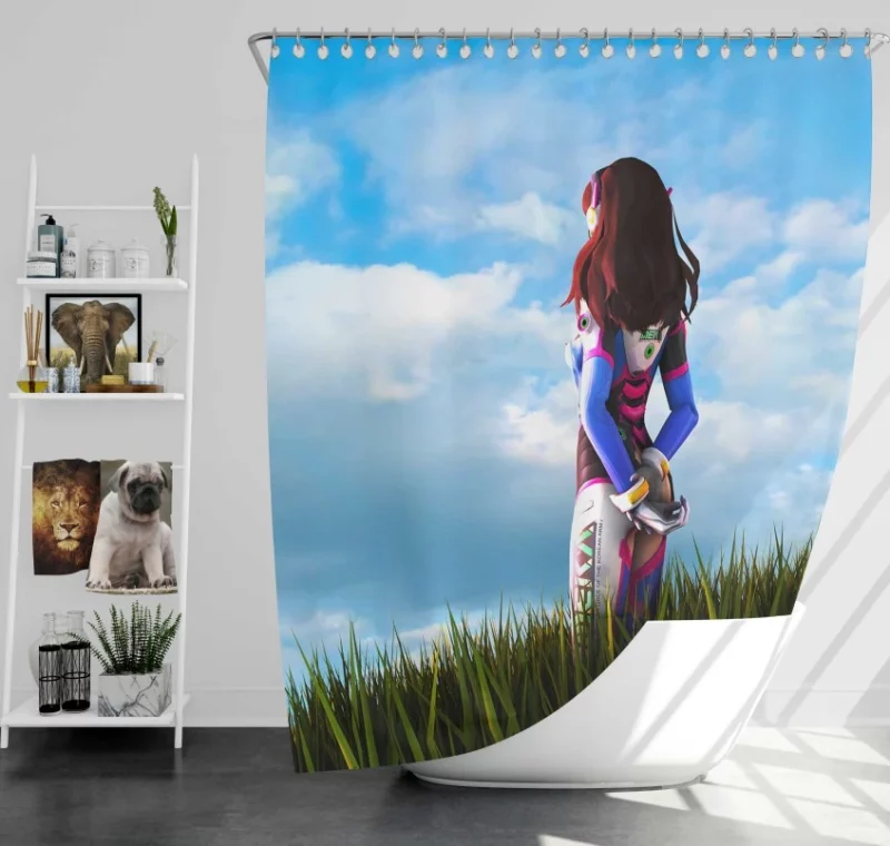 D.va Overwatch Stylish Bath Shower Curtain