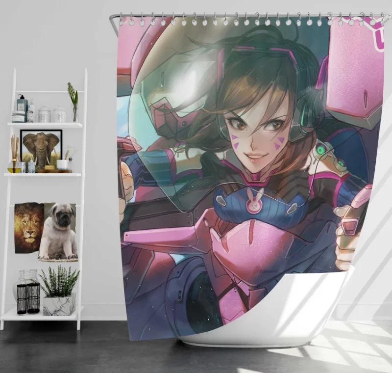 D.va Overwatch Unique Bath Shower Curtain