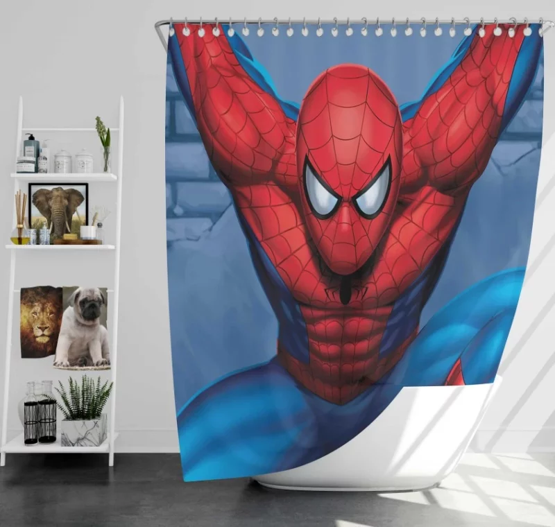 DANGEROUS Spider man Peter Parker Superhero Bath Shower Curtain