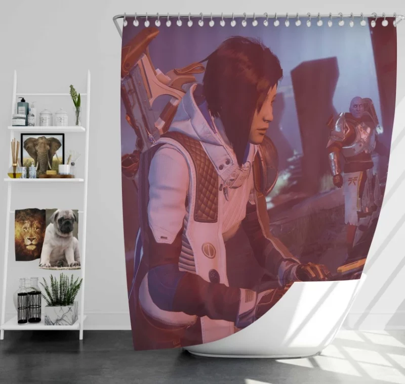 Destiny 2 Beyond Light Pyramid Bath Shower Curtain