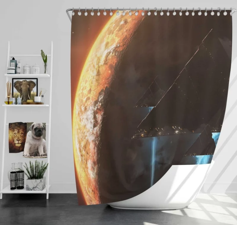 Destiny 2 Black Armory Exo Bath Shower Curtain