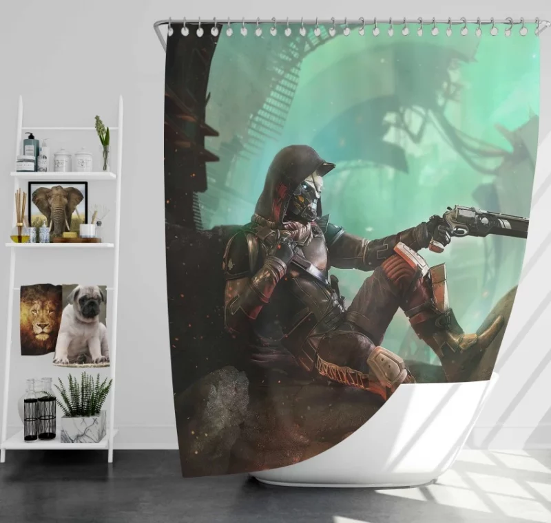 Destiny 2 Robot Weapon Futuristic Bath Shower Curtain