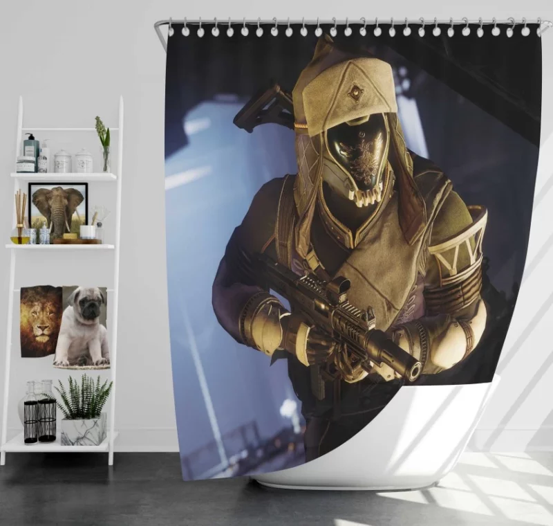 Destiny 2 Shadowkeep Hunter Bath Shower Curtain