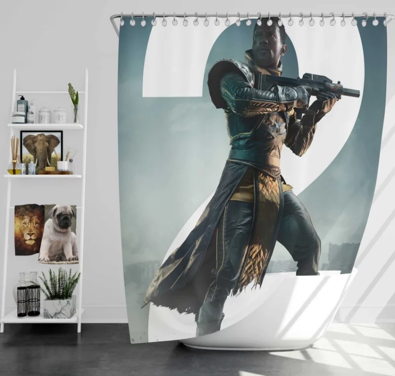 Destiny 2 Warrior Hunter Bath Shower Curtain