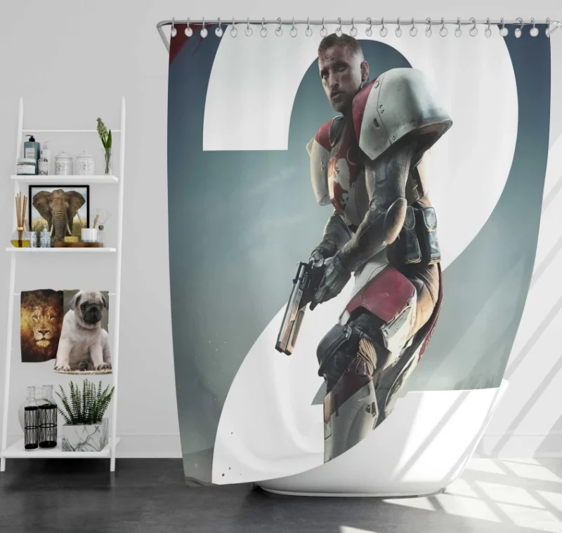 Destiny 2 Warrior Weapon Futuristic Bath Shower Curtain