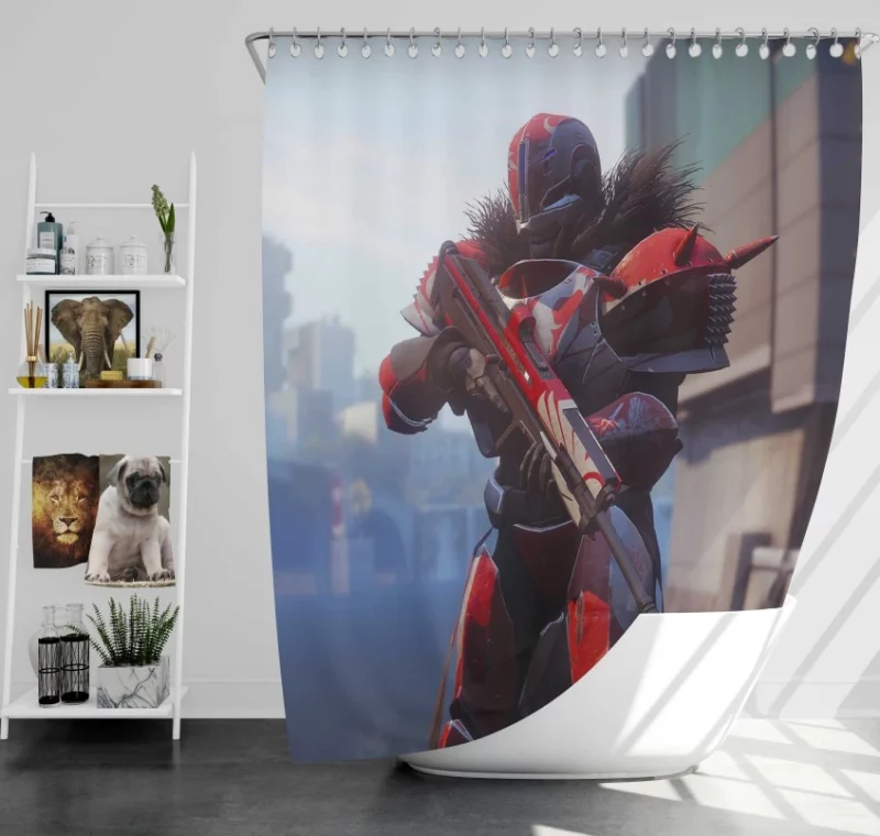 Destiny 2 Weapon Warrior Bath Shower Curtain