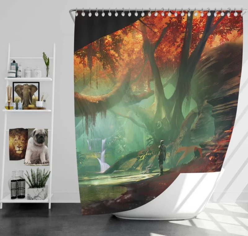 Destiny Mara Sov Destiny Woman Girl White Hair Short Hair Bath Shower Curtain