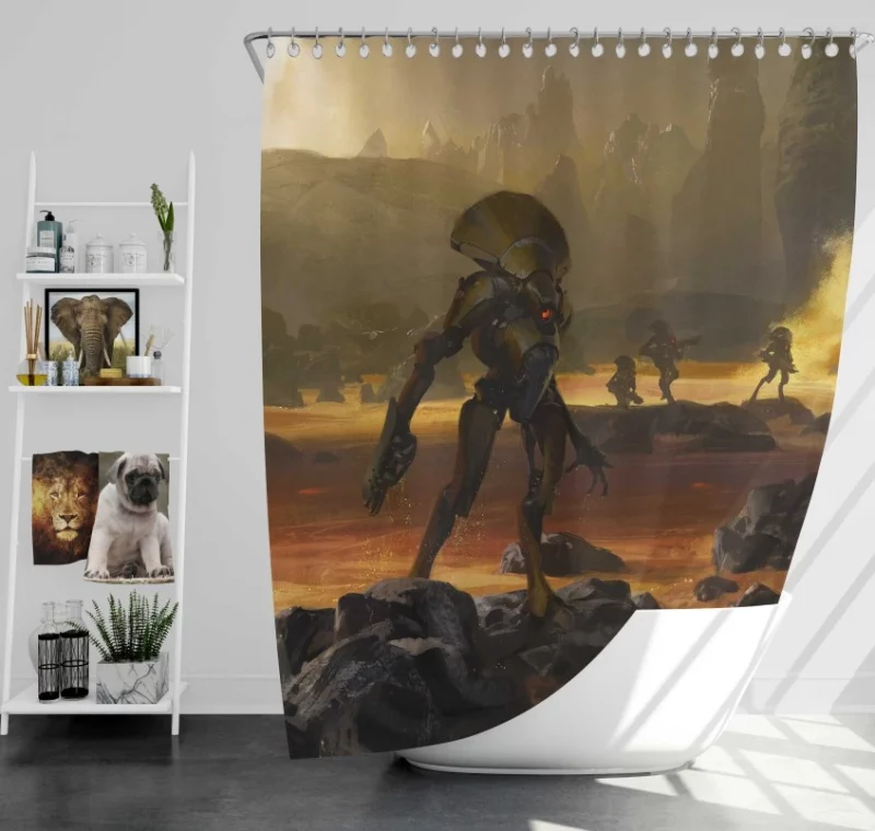 Destiny Spaceship Bath Shower Curtain