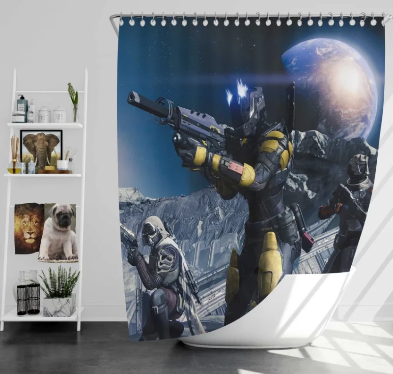 Destiny Warrior Alien Bath Shower Curtain