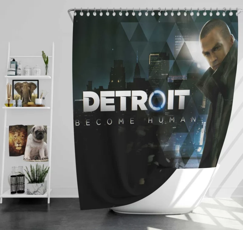 Detroit Become Human Riot Bath Shower Curtain