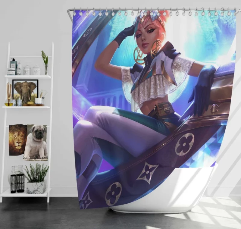 Ekko True Damage Skin Splashart League Of Legends Bath Shower Curtain