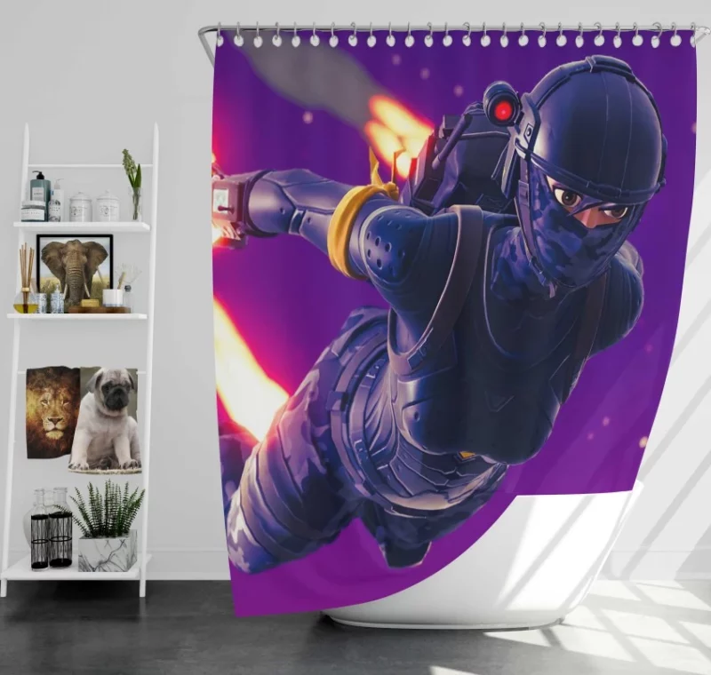 Elite Agent Skydive Fortnite Battle Royale 3d Bath Shower Curtain