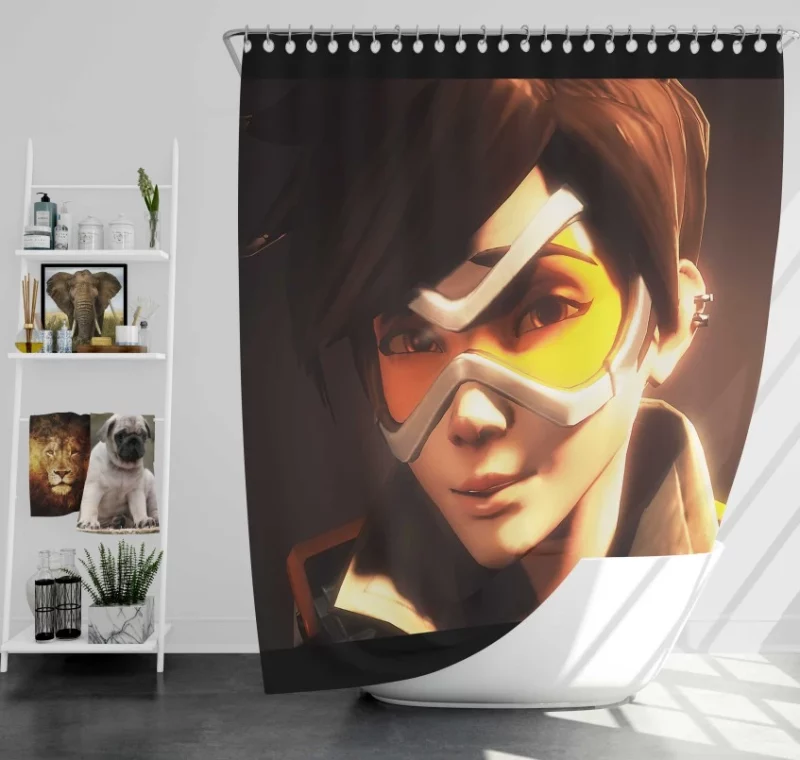 Emotioness Overwatch Tracer Bath Shower Curtain