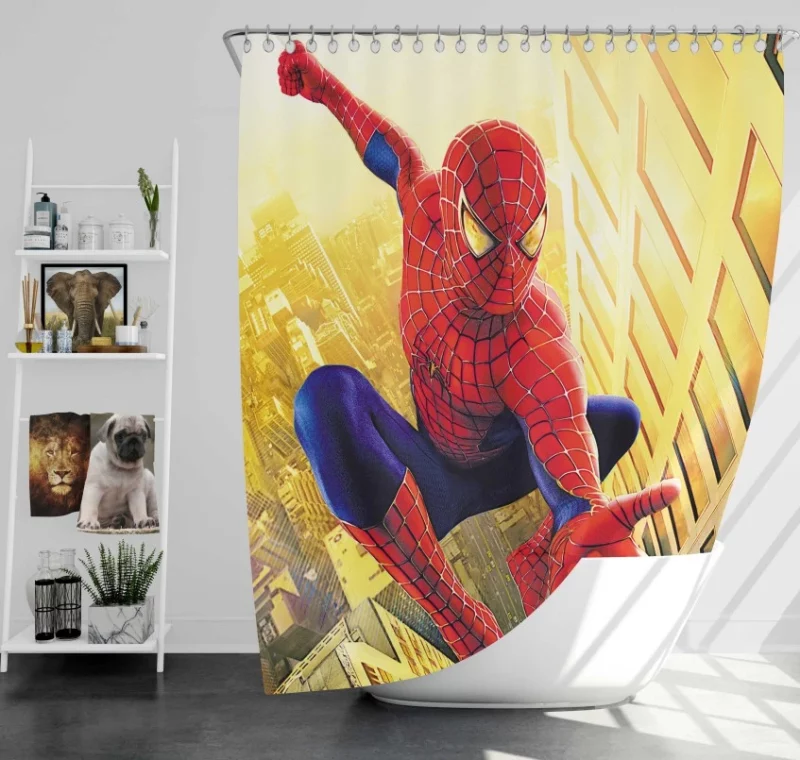 Fabulous Spider man Themed Bath Shower Curtain