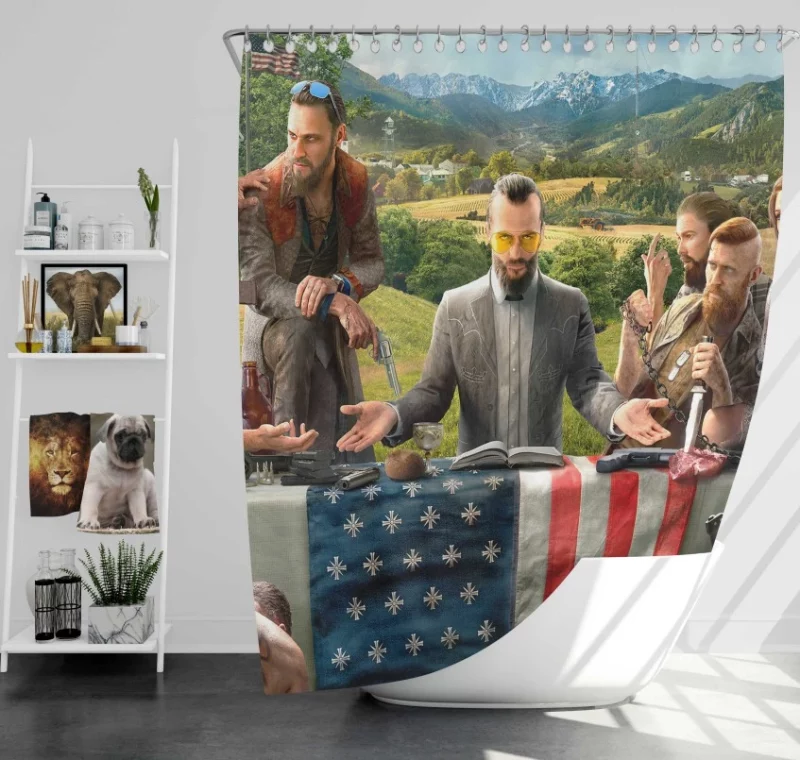 Far Cry 5 Nick Plane Bath Shower Curtain