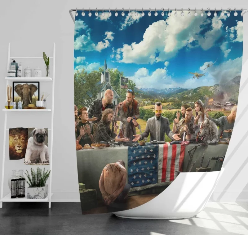 Far Cry 5 Themed Bath Shower Curtain