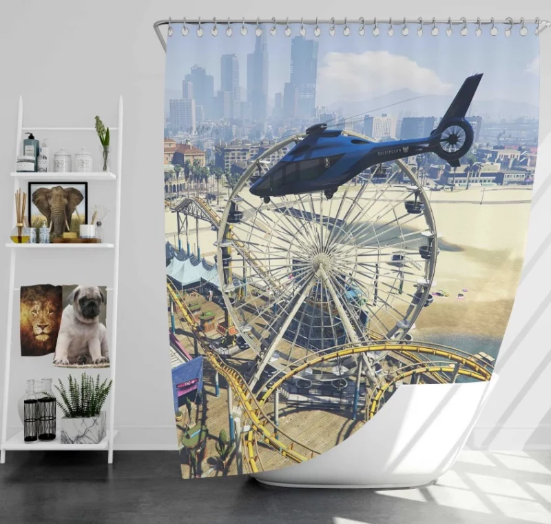 Ferris Wheel Grand Theft Auto V Bath Shower Curtain