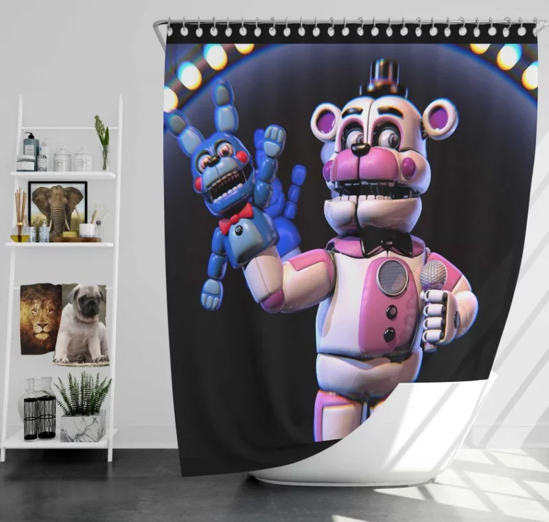 Five Nights At Freddys Foxy  Bonnie  Freddy  Chica Bath Shower Curtain