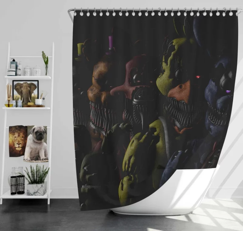 Five Nights At Freddys Sister Location Themed Bath Shower Curtain