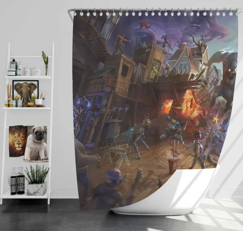 Fortnite Battle Background Bath Shower Curtain