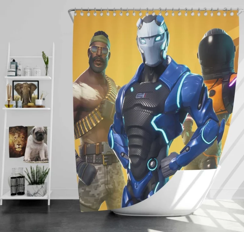 Fortnite Battle Royale Carbide Full Armor Dark Vanguard Bandolier Bath Shower Curtain