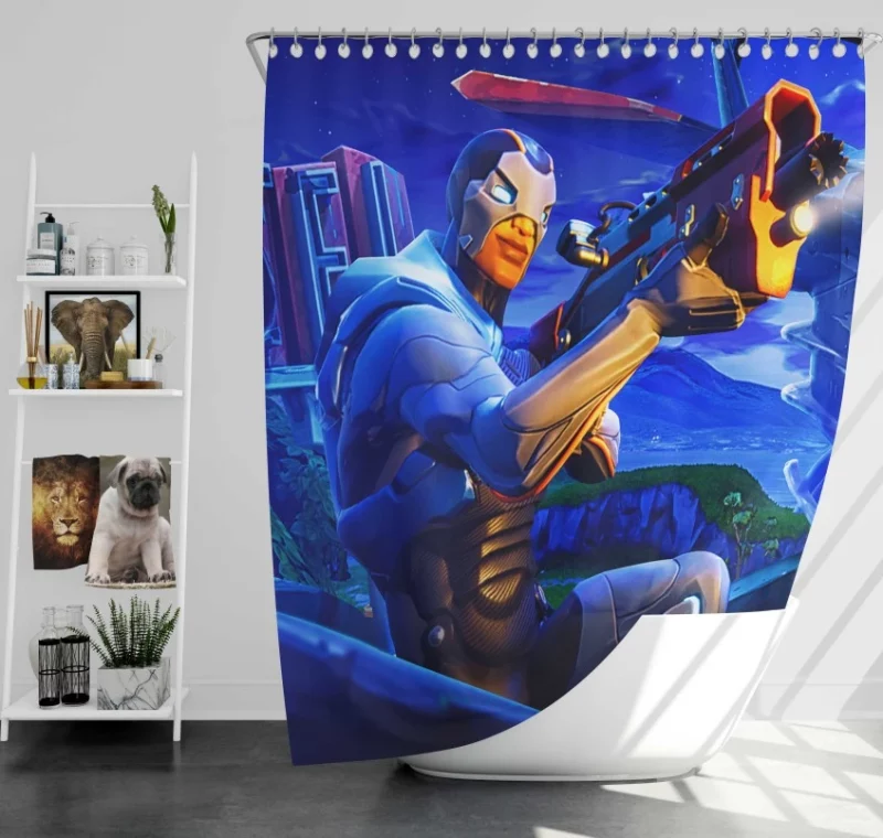 Fortnite Battle Royale Shotgun Bath Shower Curtain