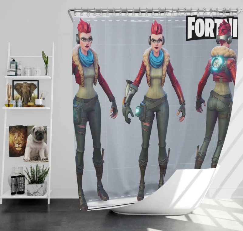 Fortnite Female Outlander Bath Shower Curtain