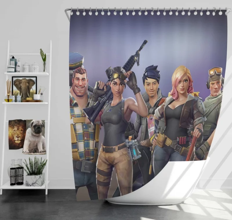 Fortnite Gang Of Warriors Bath Shower Curtain