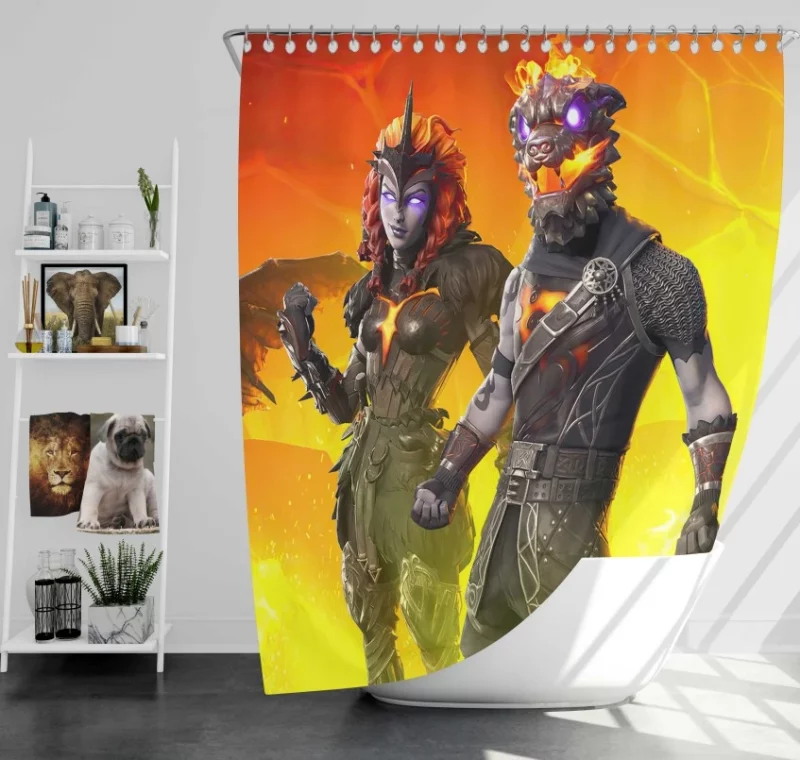 Fortnite Lava Legends Bath Shower Curtain