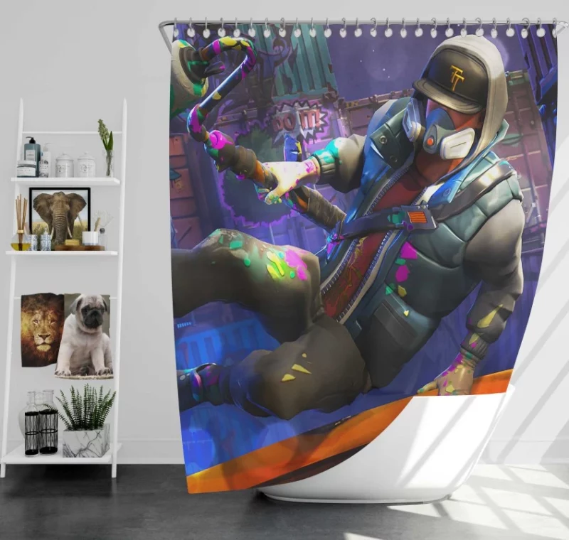 Fortnite Loading Screen Bath Shower Curtain