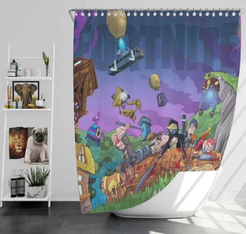 Fortnite Nice Background Bath Shower Curtain