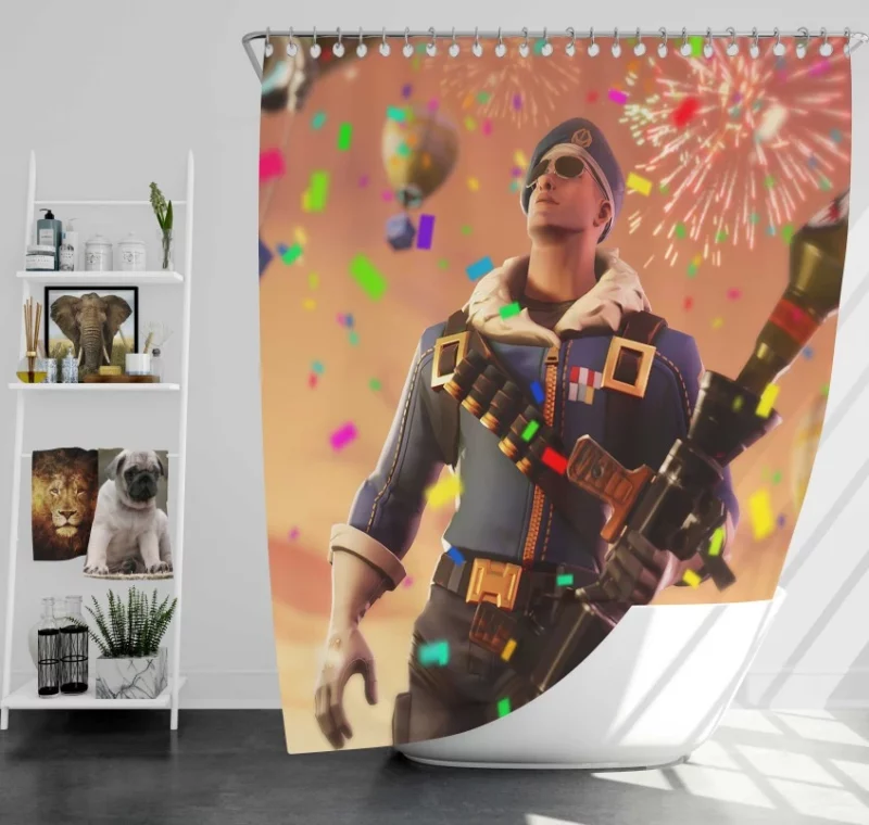 Fortnite Soldier Bath Shower Curtain