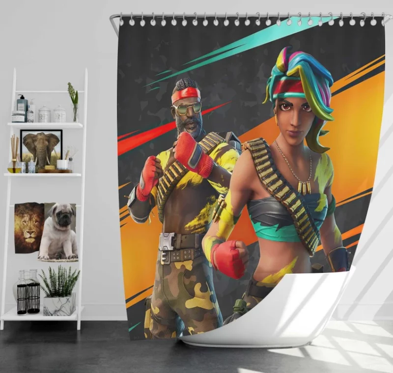 Fortnite Tropic Troopers Bath Shower Curtain