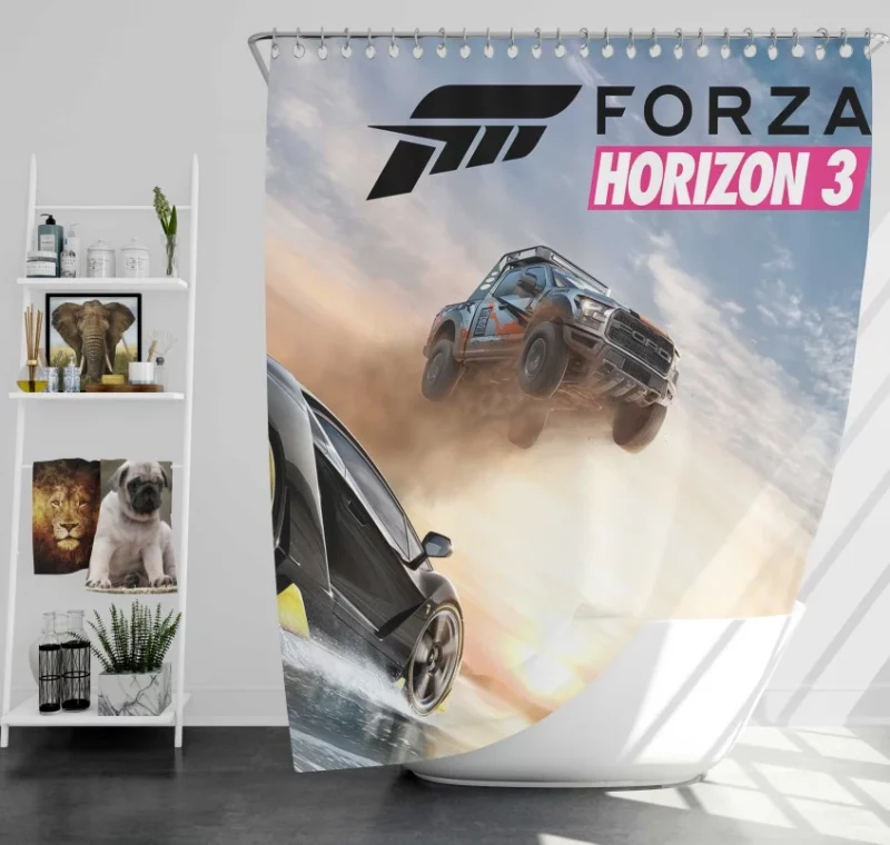 Forza Horizon 3 Motorsport Bath Shower Curtain