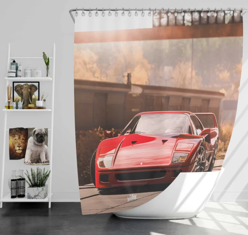 Forza Horizon 4 Motorsport Ferrari F40 Bath Shower Curtain