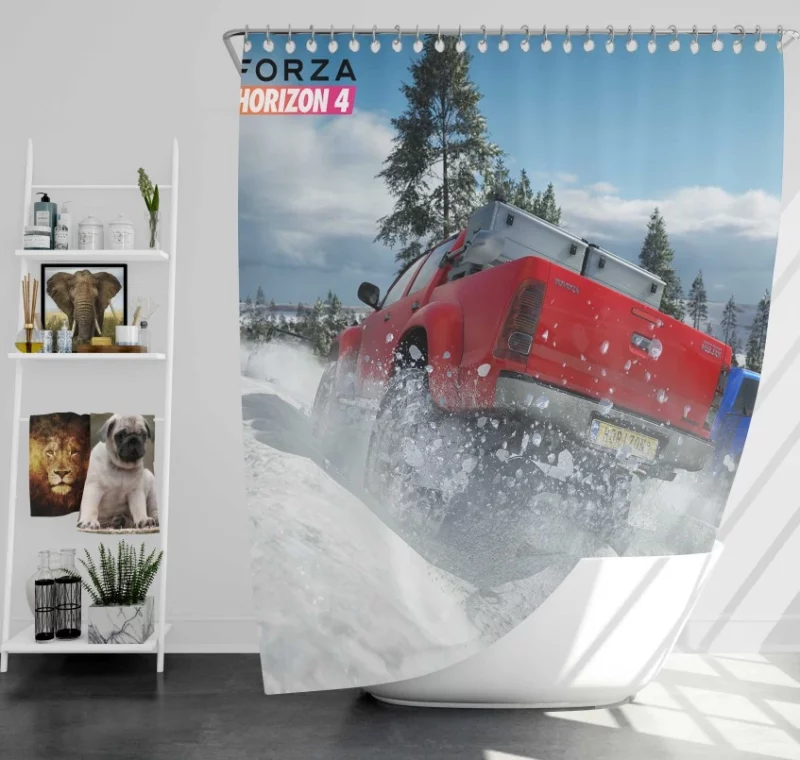 Forza Horizon 4 Themed Bath Shower Curtain