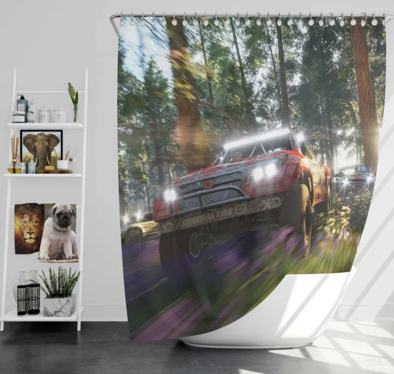 Forza Horizon 4 Video Game Bath Shower Curtain