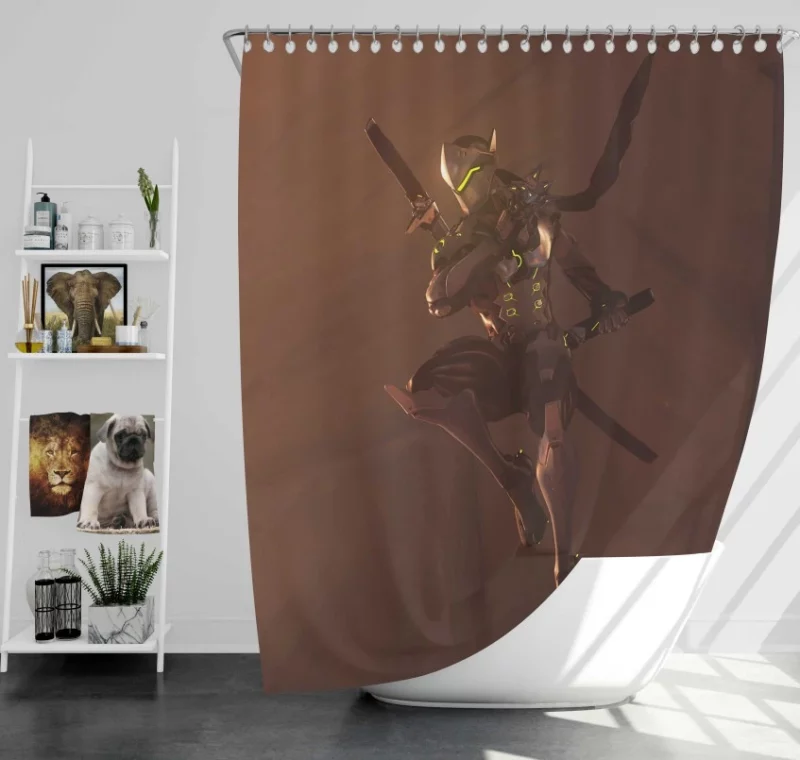 Genji Overwatch Bath Shower Curtain