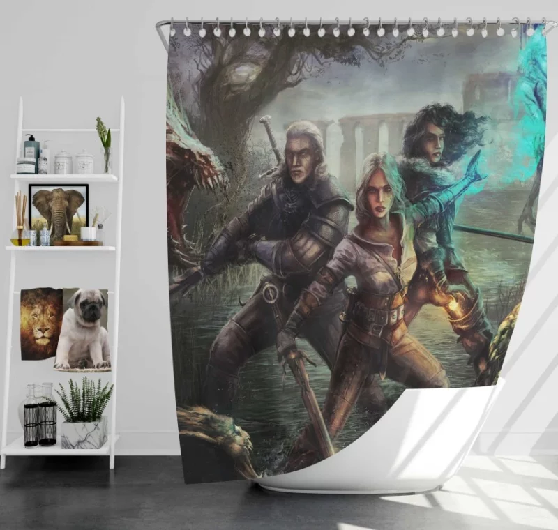 Geralt Of Rivia Picture Bath Shower Curtain