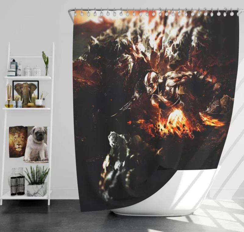 God Of War Kratos Atreus Amazing Bath Shower Curtain