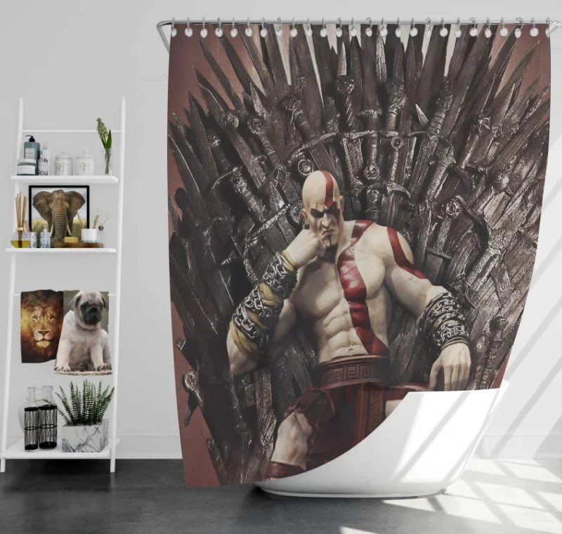 God Of War Kratos Atreus Boat Bath Shower Curtain