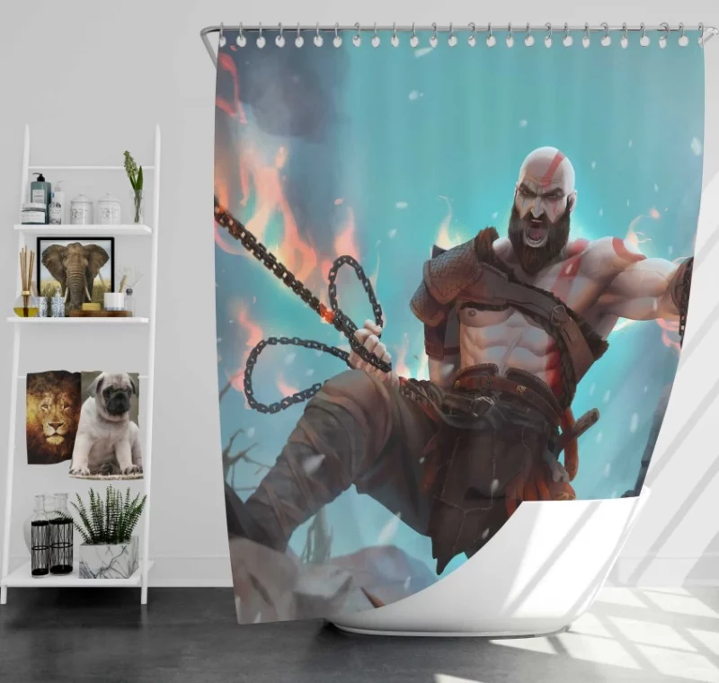 God Of War Kratos High Quality Bath Shower Curtain